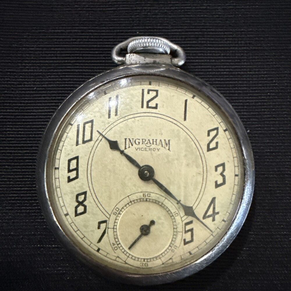 Vintage The E. Ingraham Company  “Viceroy” Pocket Watch~Runs